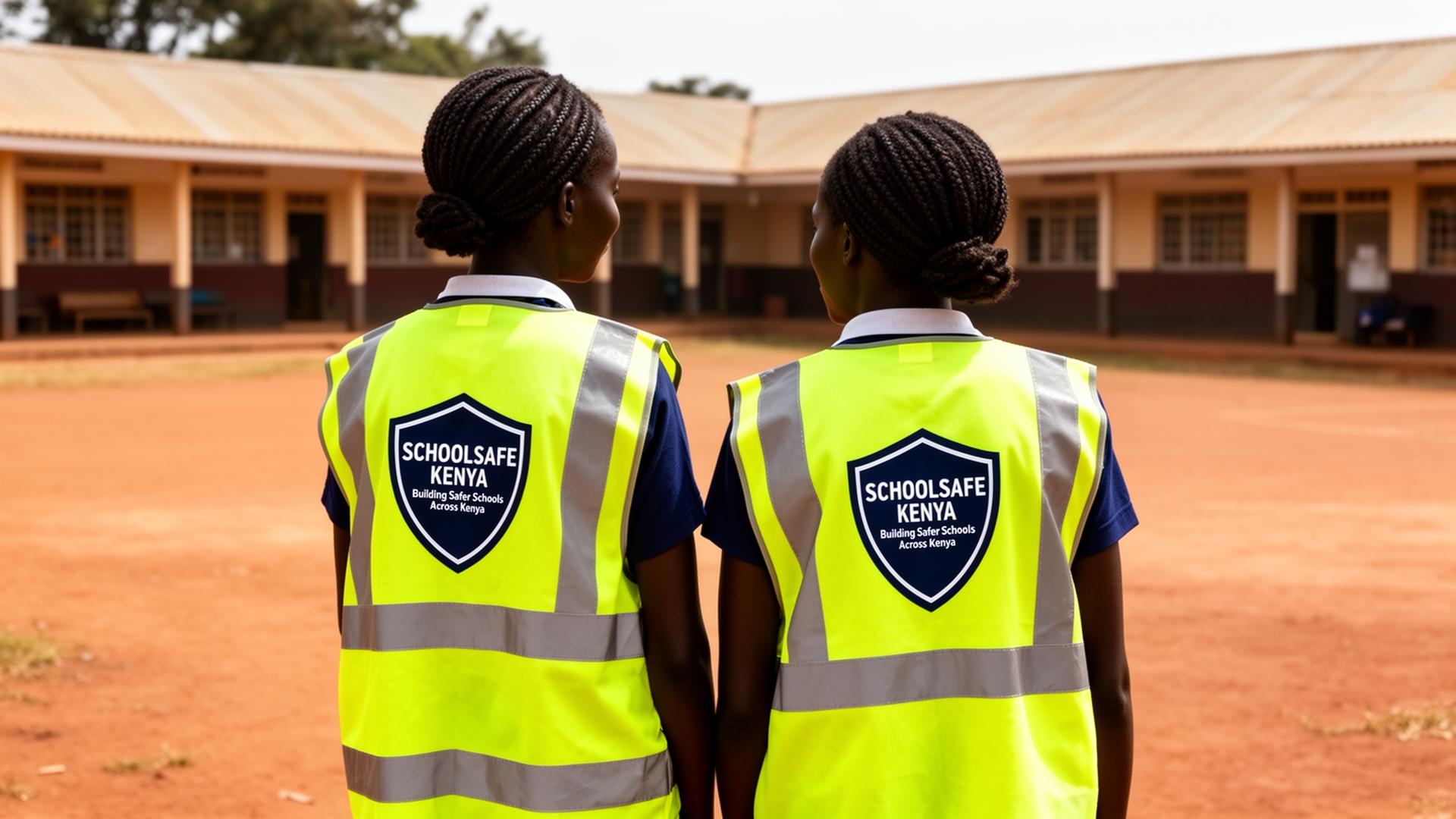 SchoolSafe Kenya field officers outside a Kenyan school